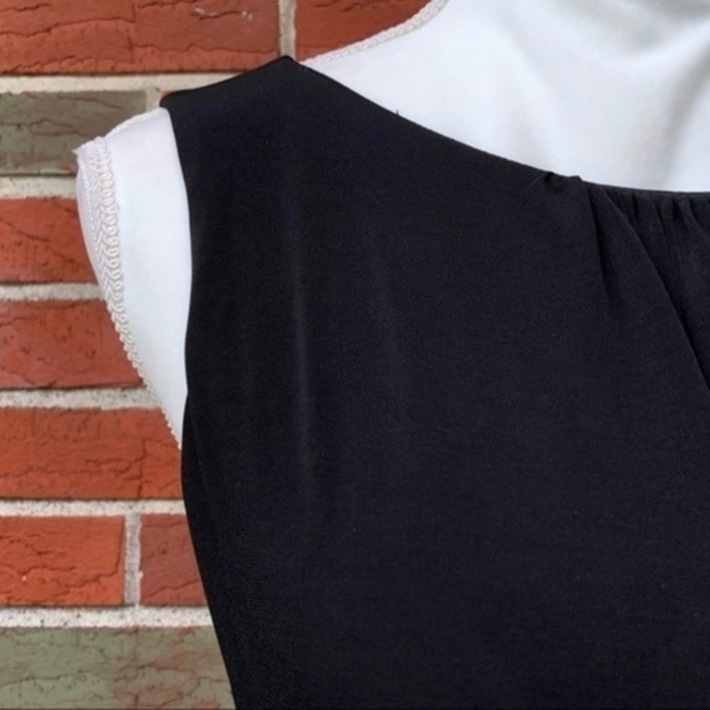 Calvin Klein NWT Black Silver Embellished Waistline Sleeveless Dress π - Picture 3 of 13